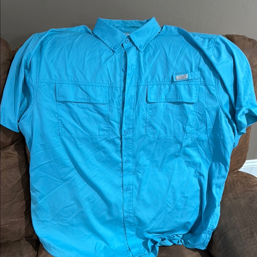 Men's Casual Button Down Shirt - Blue